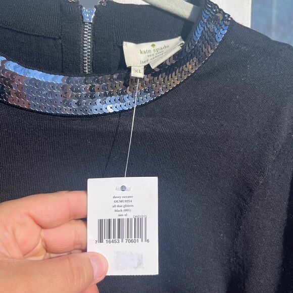 Kate Spade All That Glitters Sequin Davey Sweater NWT - Picture 4 of 10
